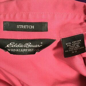 Eddie Bauer Stretch Long-Sleeve XS coral pink peach wrinkle resistant